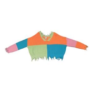 Rue21 Pastel Tattered Crochet Cropped Sweater - Sz XL